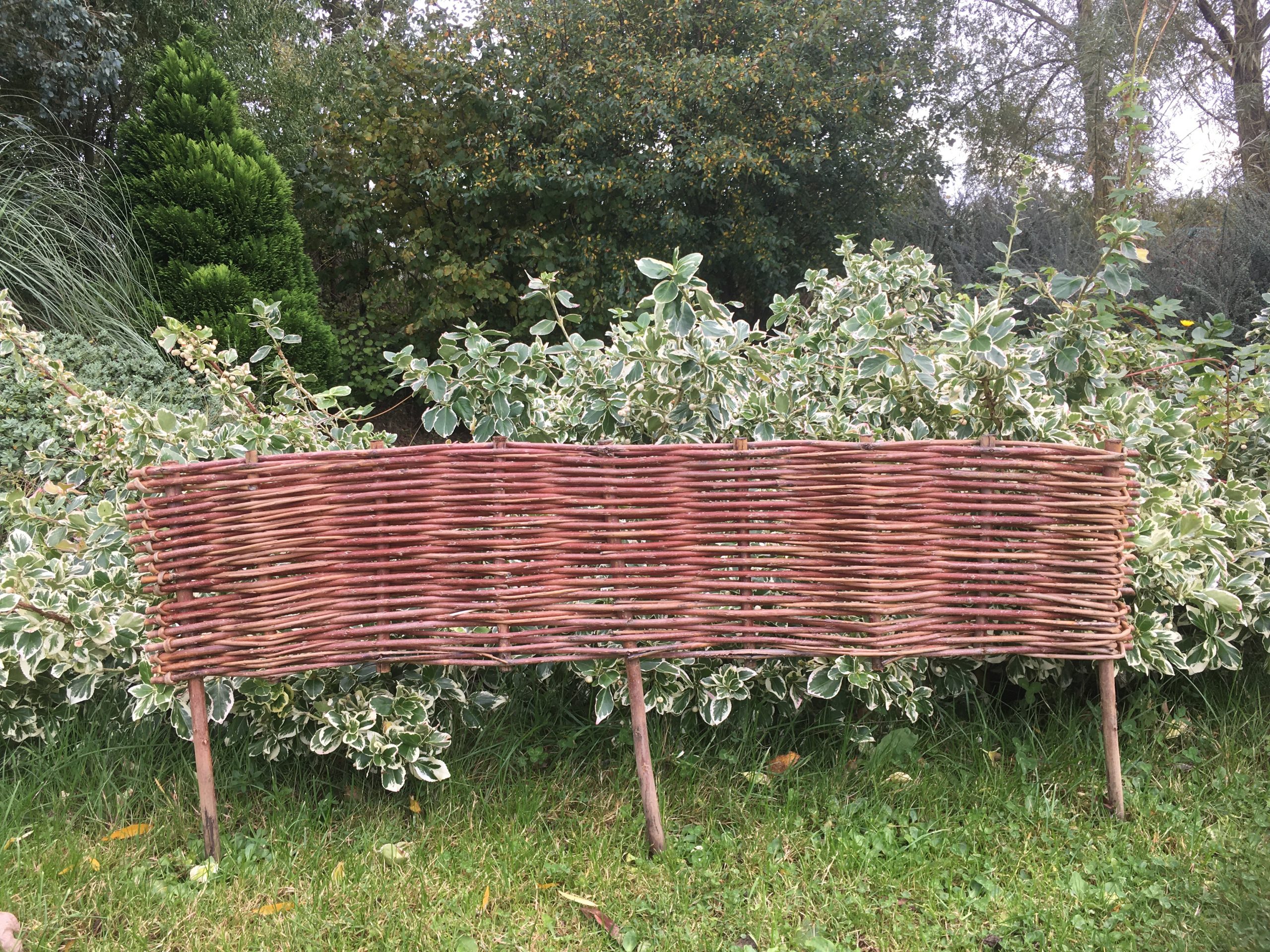 Woven willow garden edging hurdle